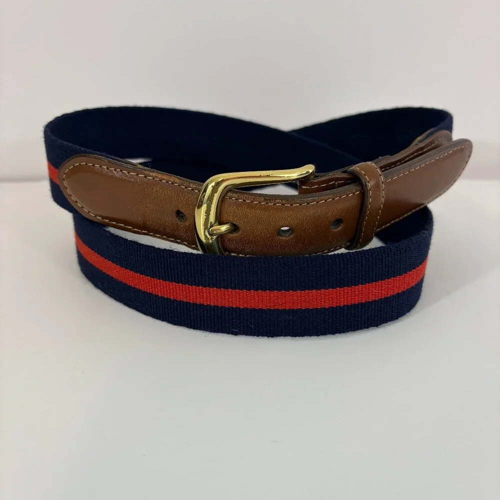 Torino Red & Navy Blue Woven Belt 40